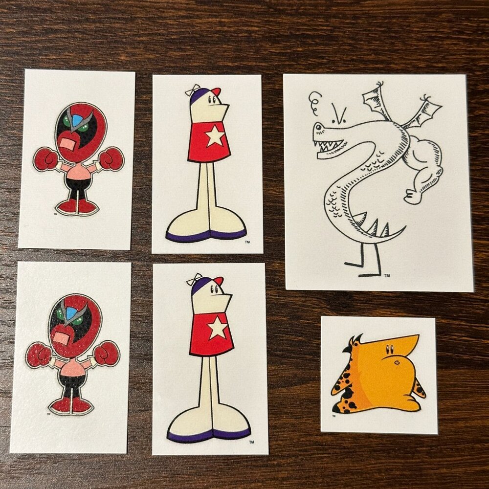 RARE Homestar Runner Temporary Tattoo Collectible Set of 6 Internet Cartoon